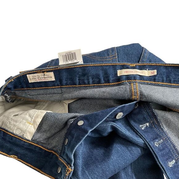 NWT Levis Ribcage Straight Ankle Button Fly Medium Wash Jeans Size 32W 27L - Picture 7 of 13